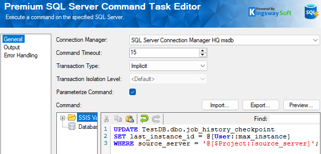 Premium SQL Server Command Task